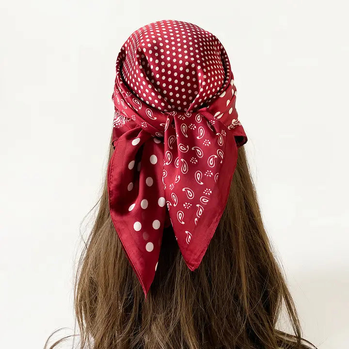 Retro paisley Print Square Scarf