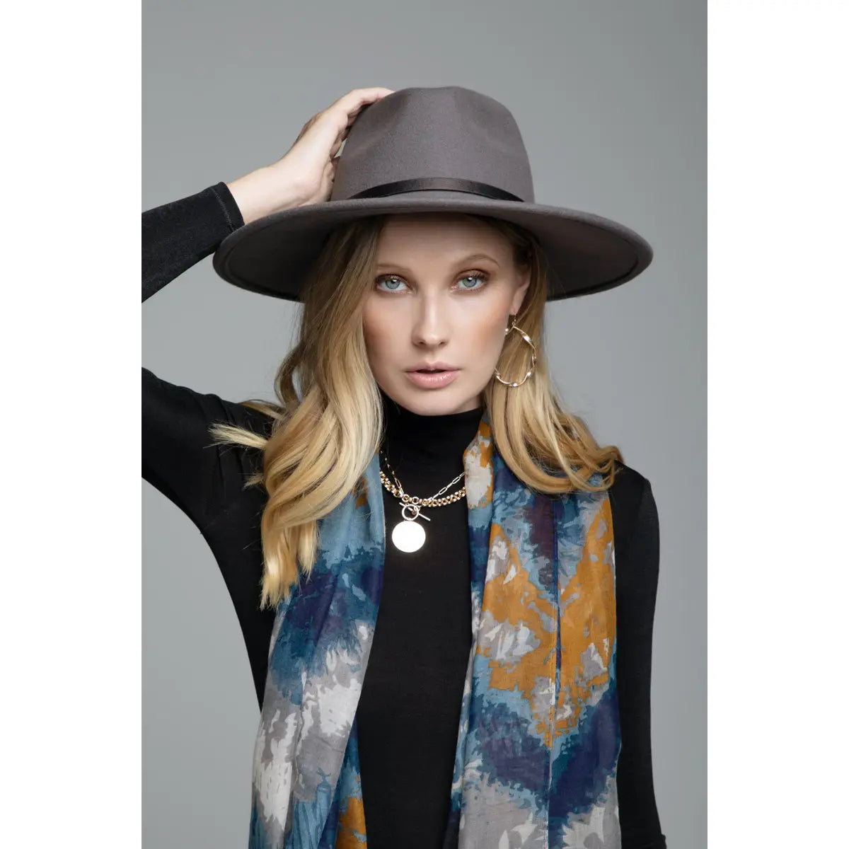 100% Wool Leather Trim Panama Hat