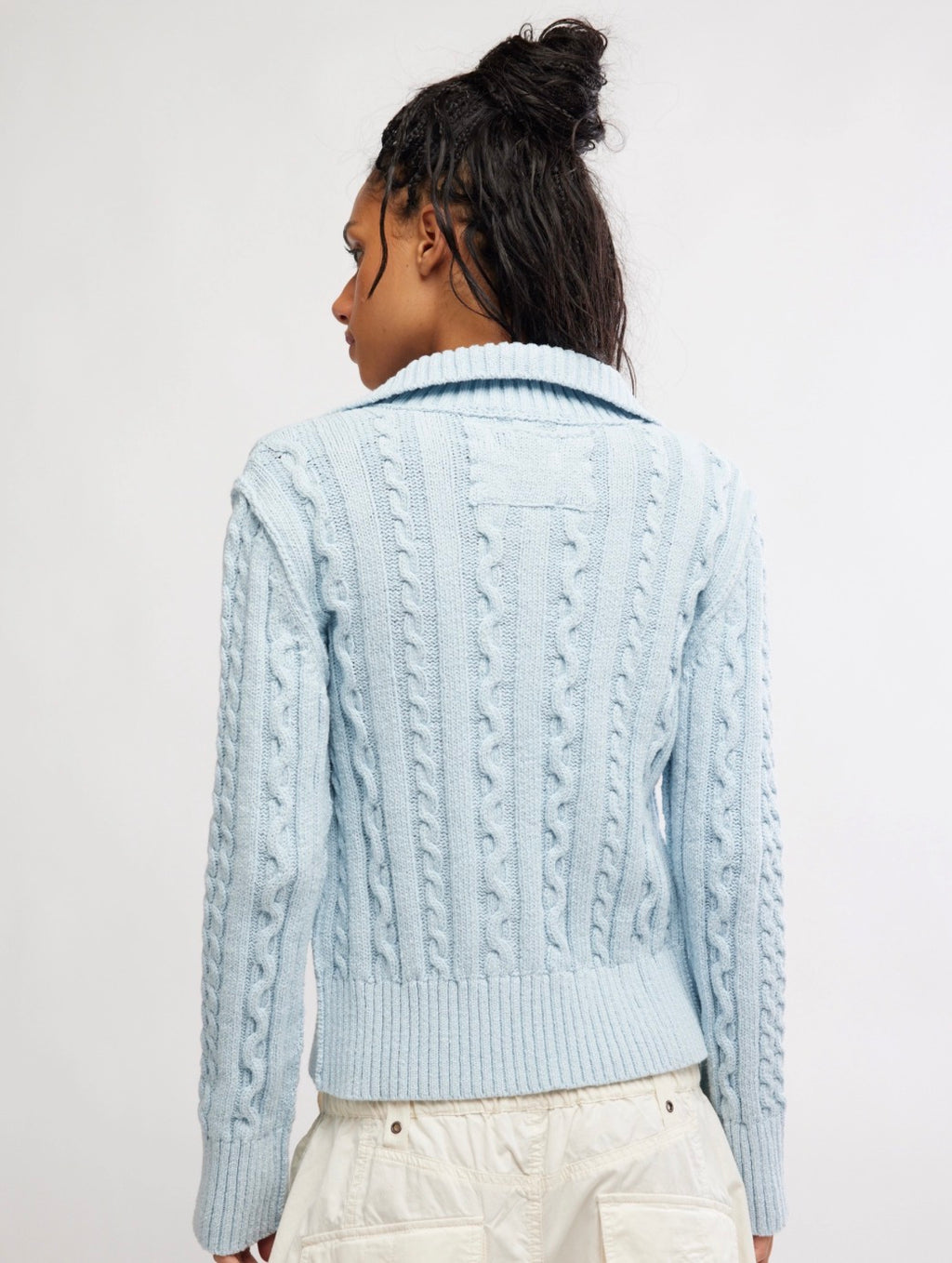 FREE PEOPLE CABLE COLLAR CARDI