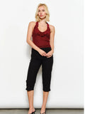 Juliana Ruffle Mesh Halter Neck Top
