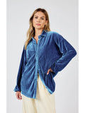 Sadie & Sage Lorelai Button Up Velvet Top