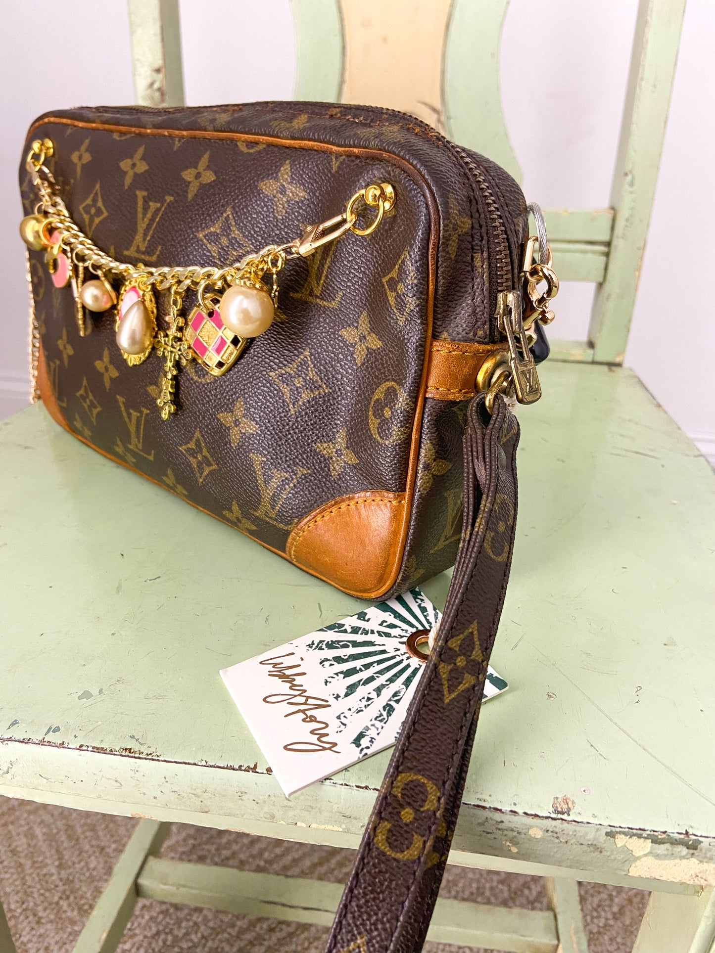 OOAK Vintage LV Clutch & Charm Chain
