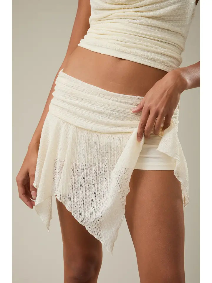 Mid Rise Lace Mini Skort