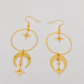 Star Moon Big Circle Earring