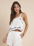 Sadie & Sage Timeless Embroidered Lace Strap Tank