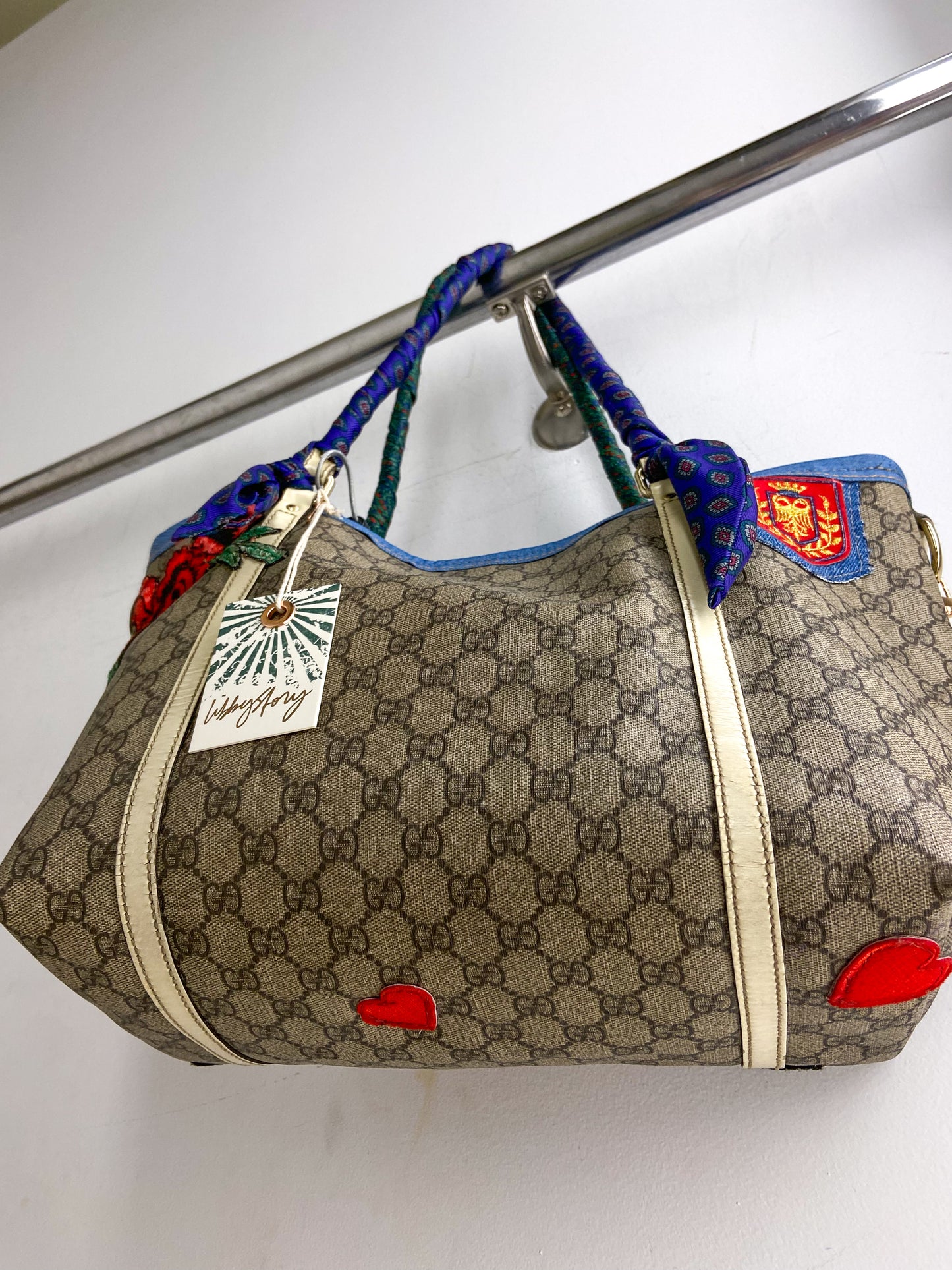 OOAK VINTAGE GUCCI PURSE WITH FLORAL TIGERS