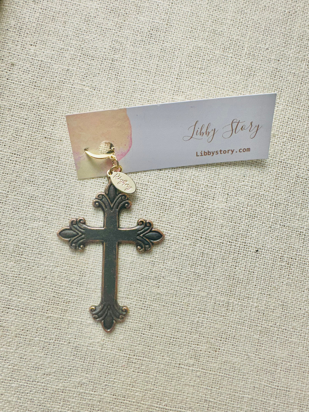Large Copper Cross Charm