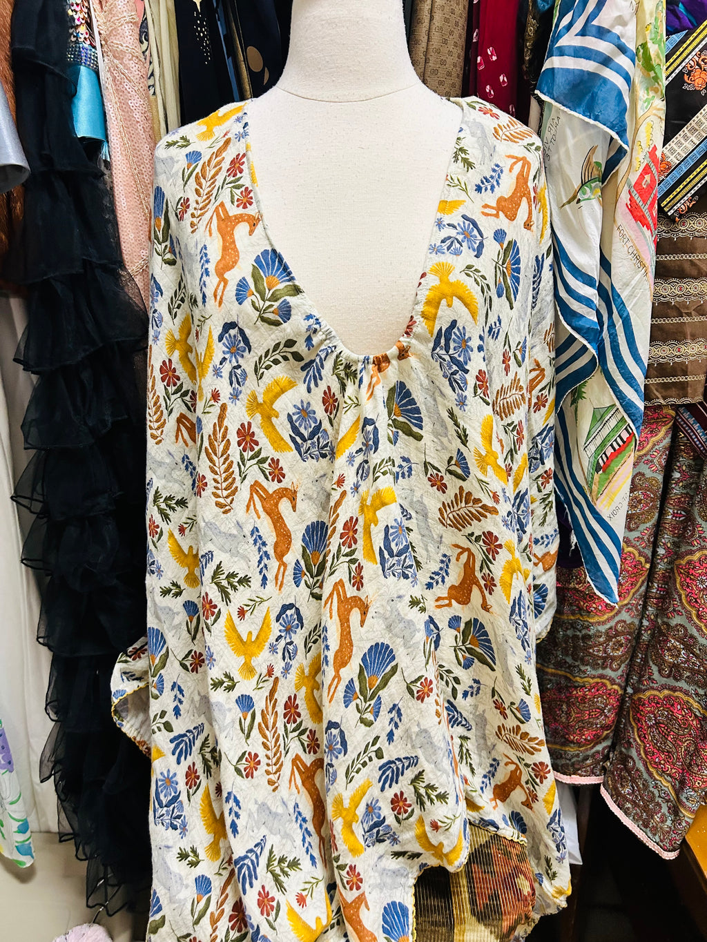OOAK Bird Song Poncho or One Shoulder Top