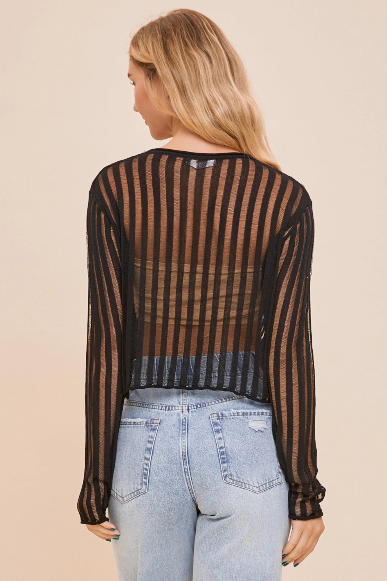 Long Sleeve Distressed Top