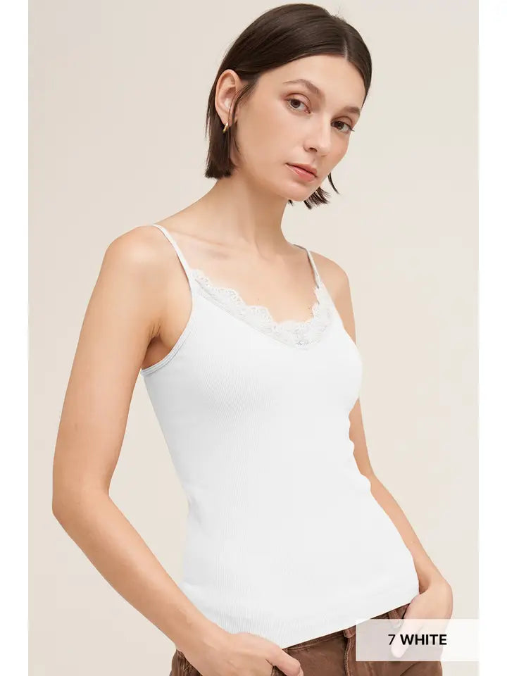 NikiBiki Lace Trim V-Neck Cami