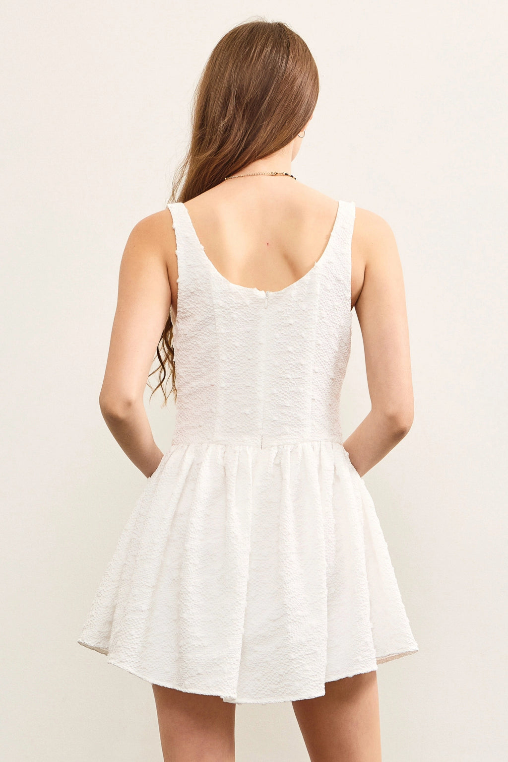 Basque Waist Sleeveless Romper