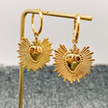Shine Heart 18K Gilded Stainless Steel Huggie Earrings