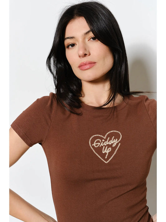 Embroidered Giddy Up Tee