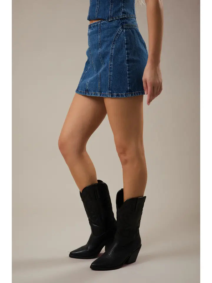 Low Waist Denim Skirt