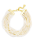 Zenzii 10 Strand Small Pearl Collar Necklace