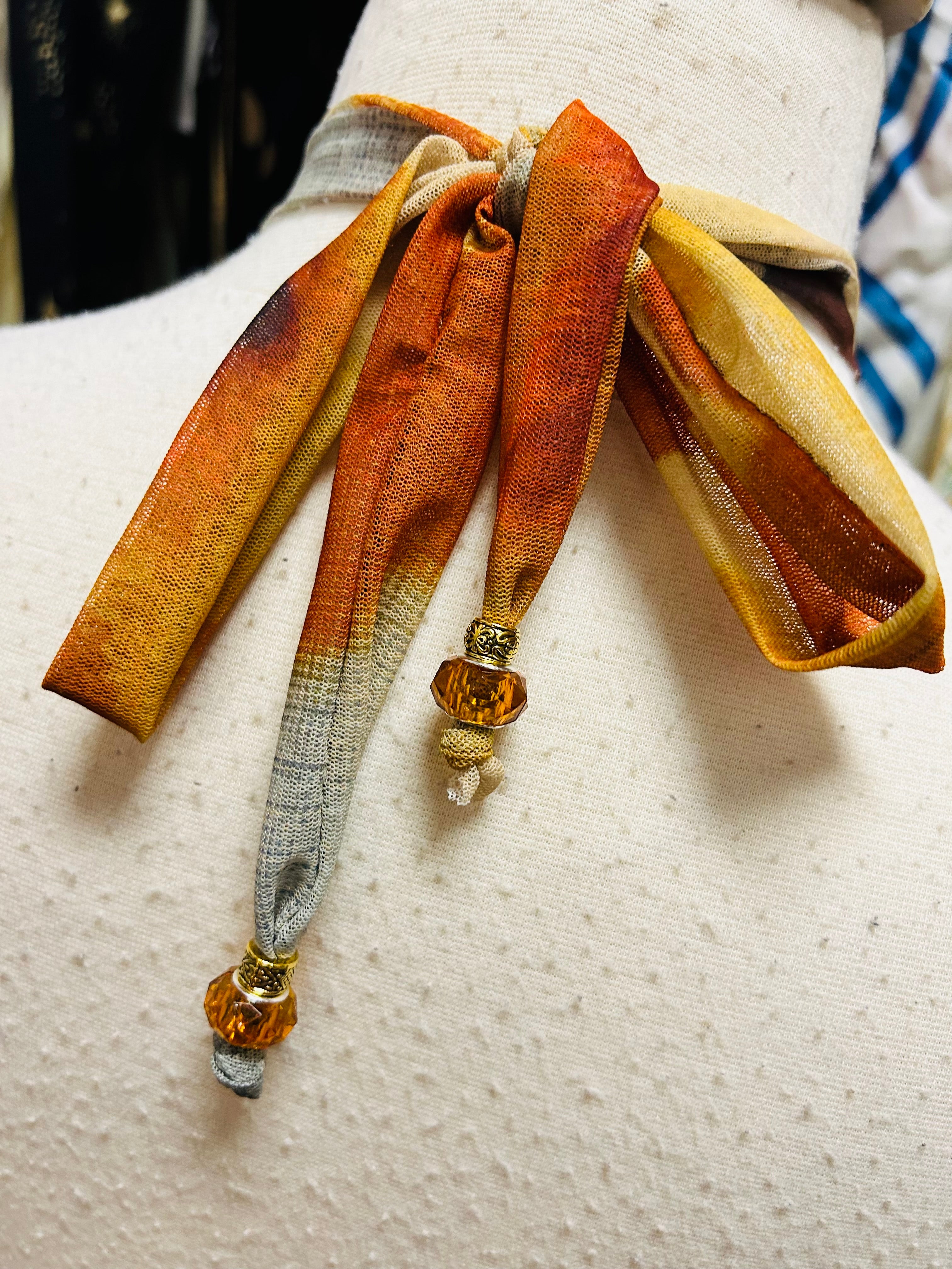 OOAK Ombre Beaded Strap Scarf Top