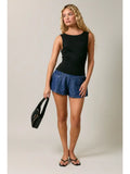 Sleeveless High Neck Cowl Back Detail Knit Top