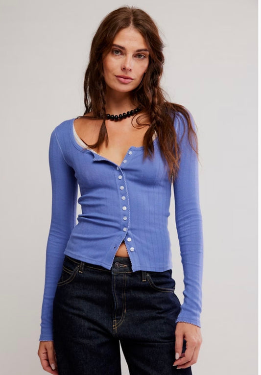 FREE PEOPLE END GAME POINTELLE CARDI