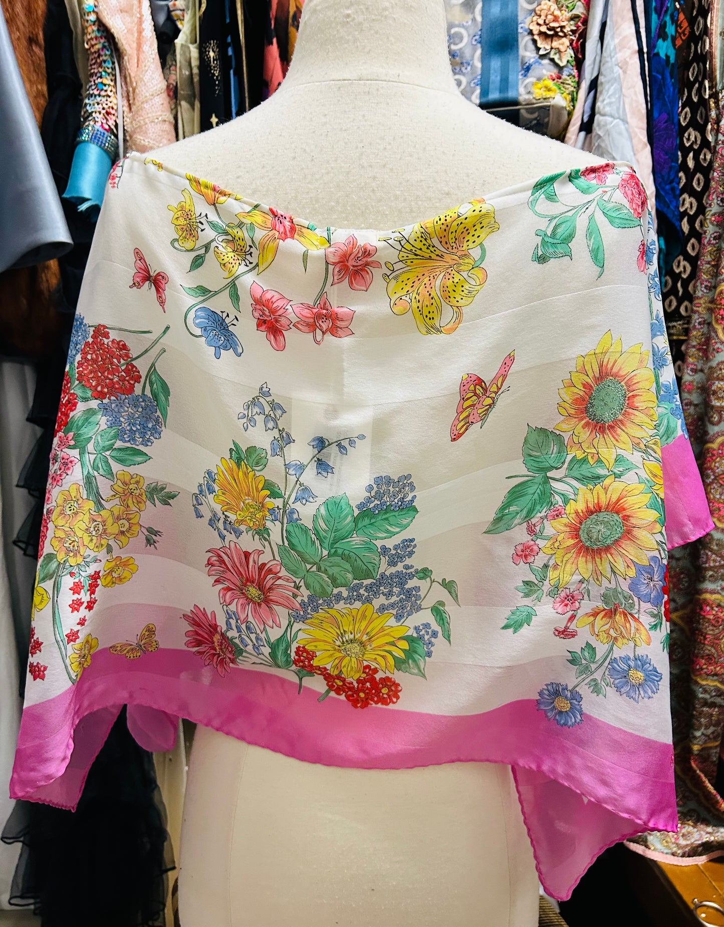 OOAK Vintage Floral Scarf Top
