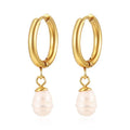 18K Stainless Steel Tarnish Free Pearl Earrings