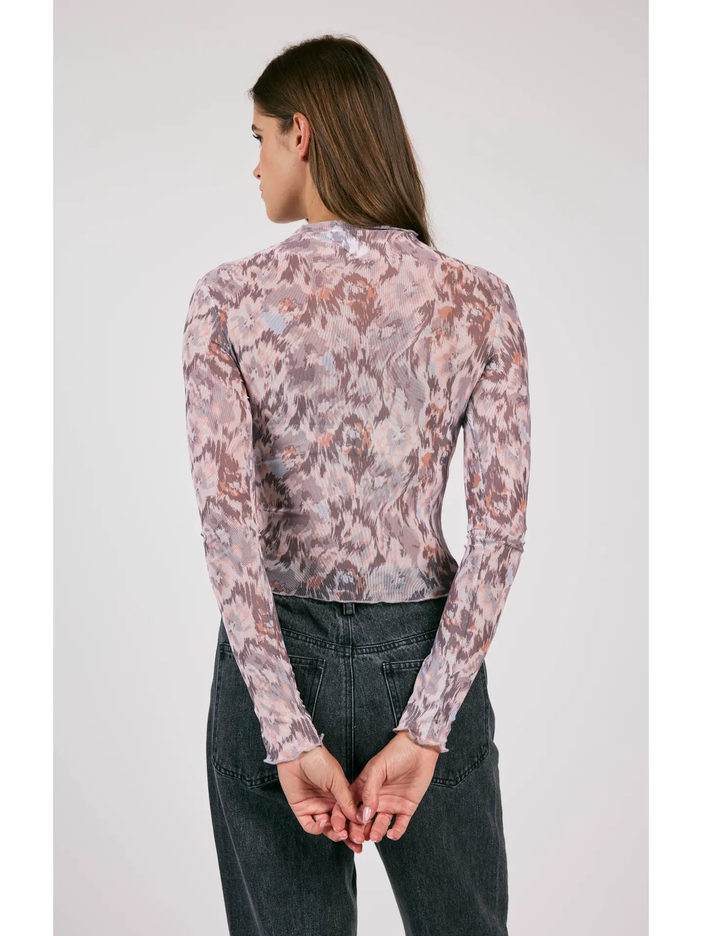 Sadie & Sage Renewed Mesh Mock Neck Top