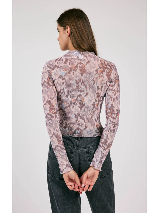 Sadie & Sage Renewed Mesh Mock Neck Top