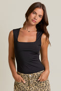 Square Neck Sleeveless Bodysuit