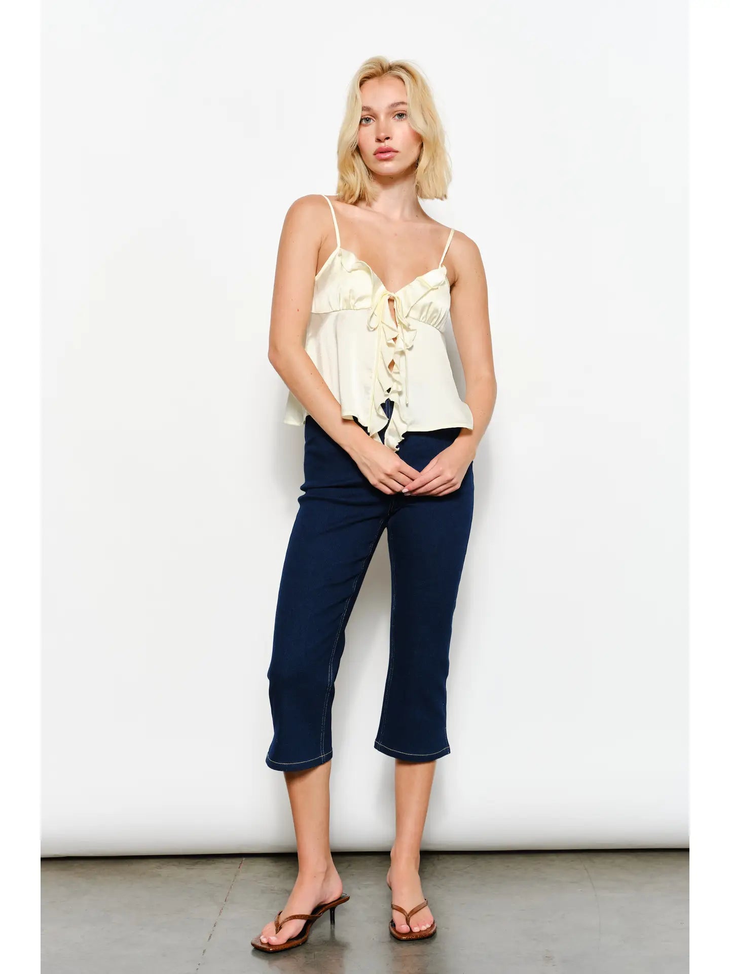 Natalie Satin Ruffle Cami