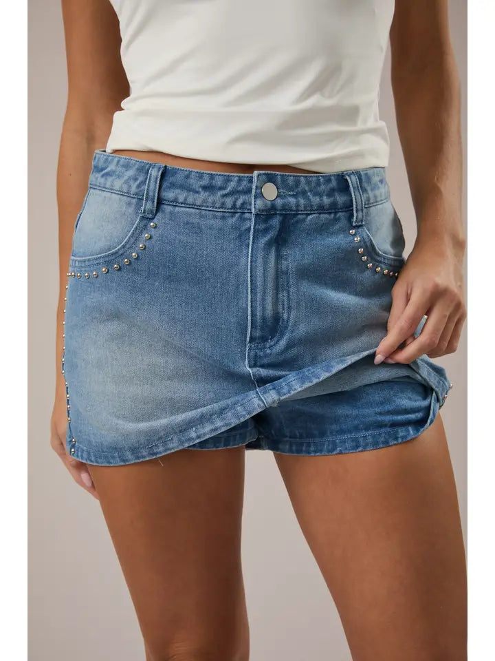 Low Rise Denim Skort