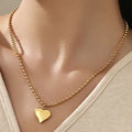 18K Stainless Steel Tarnish Free Heart Necklace