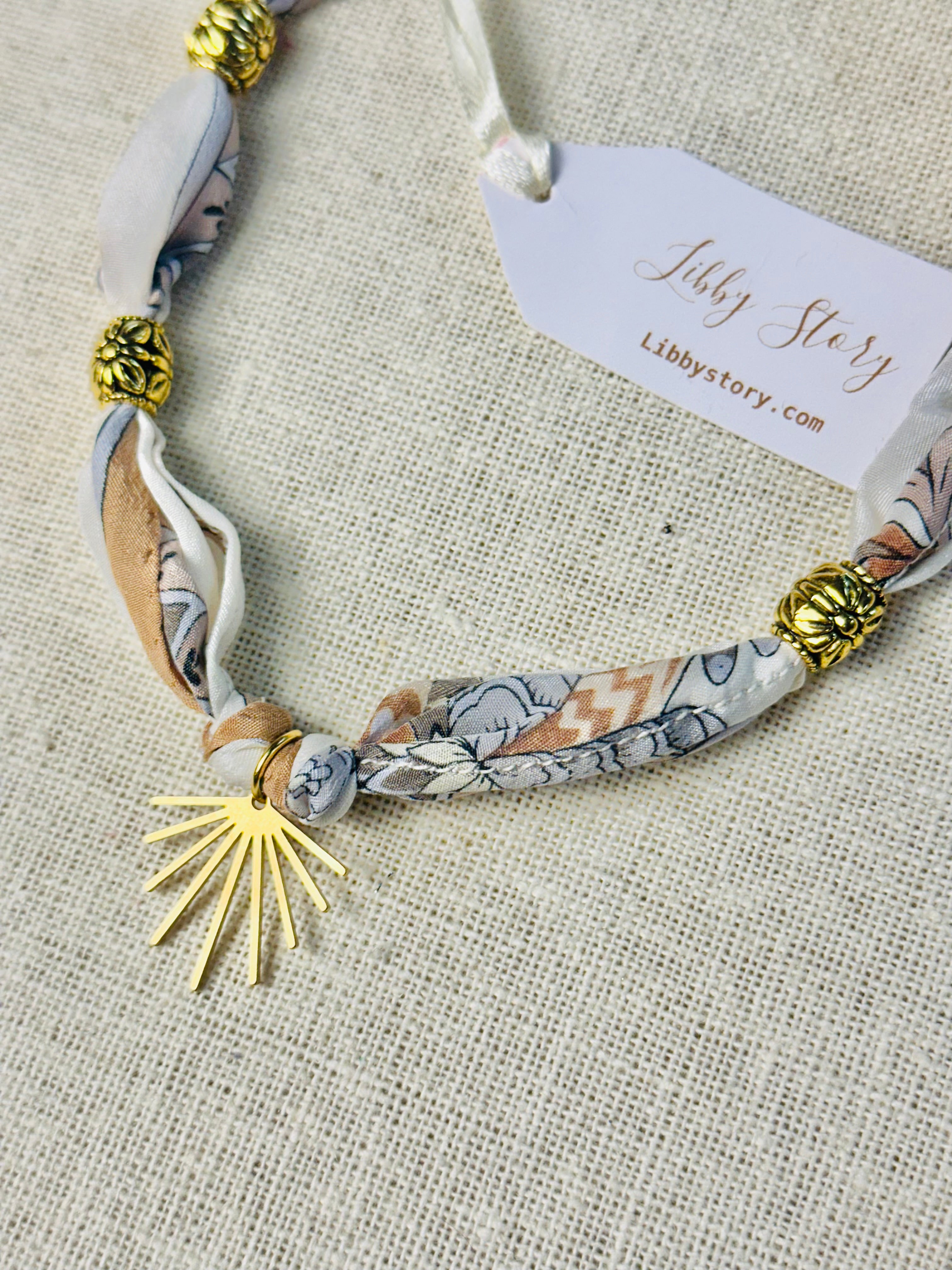Libby Story Beaded Sunray Scarf Necklace