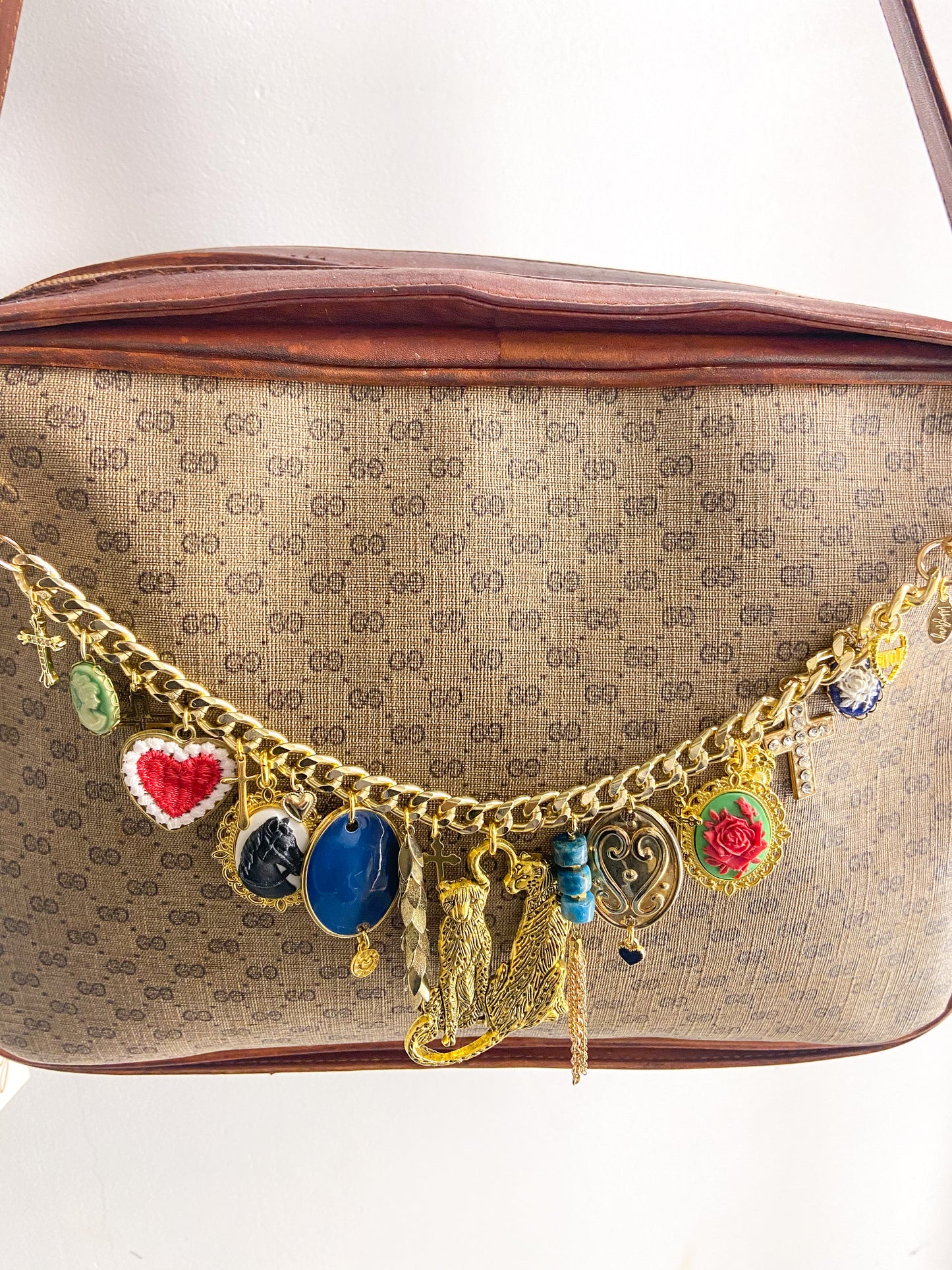 OOAK Vintage Gucci Purse w/ Leather Frame & Bag Chain