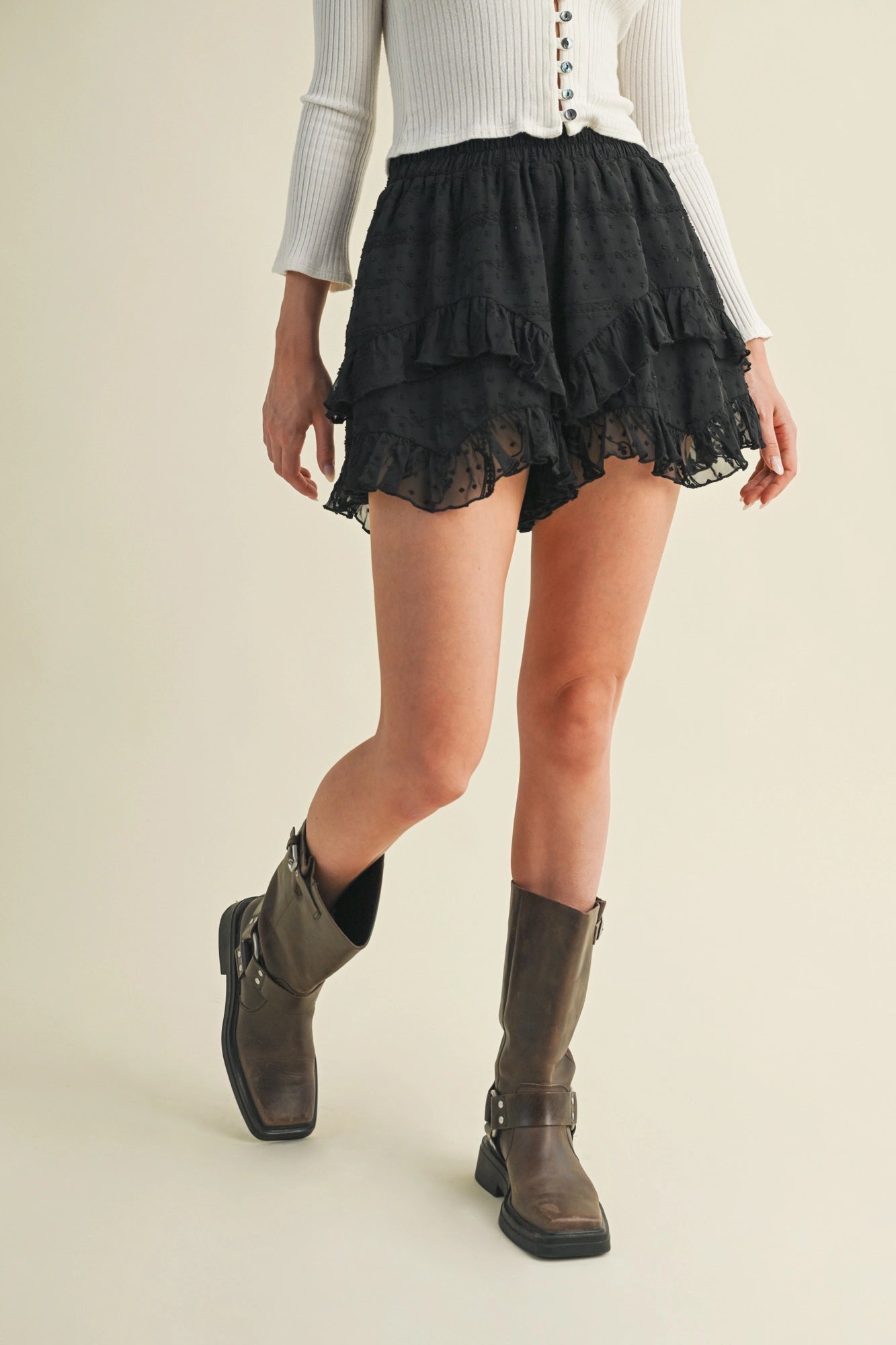 Ruffle Layered Shorts