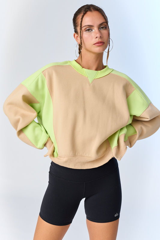 Olivia Contrast Pullover w/ Asymmetrical Hemline