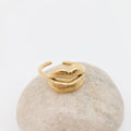 Lip Shape 18K Gold Plated Adjustable Ring