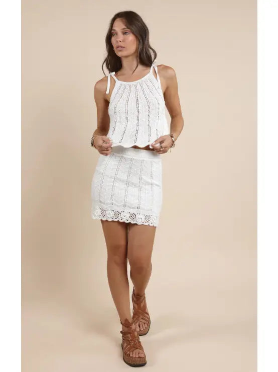 Sadie & Sage Ariela Chevron Knit Mini Skirt