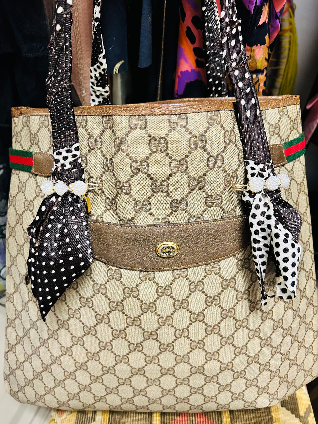 OOAK Authentic Vintage Dotted Handles Gucci Bag