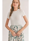 Sadie & Sage Marshmallow Fitted Crop Tee