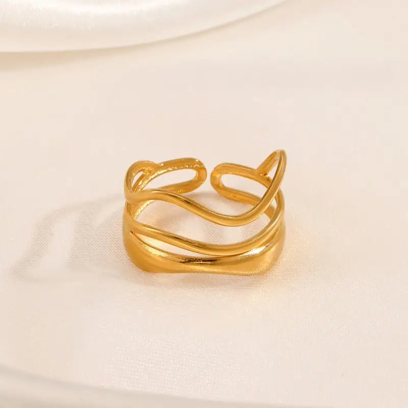 18K Stainless Steel Tarnish Free Abstract Ring