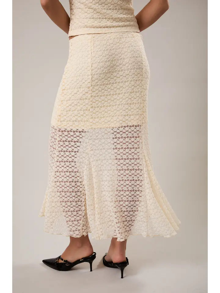 Mid Rise Midi Skirt