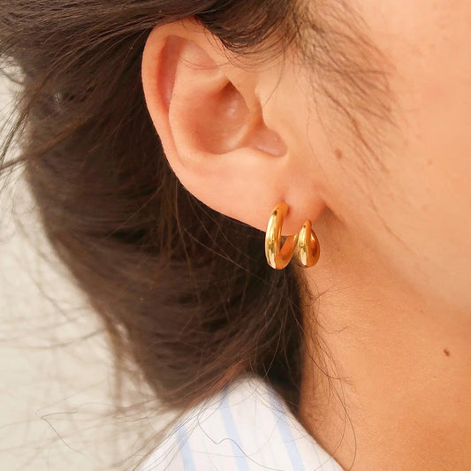 Maddison-Gold Double C Hoop Earring