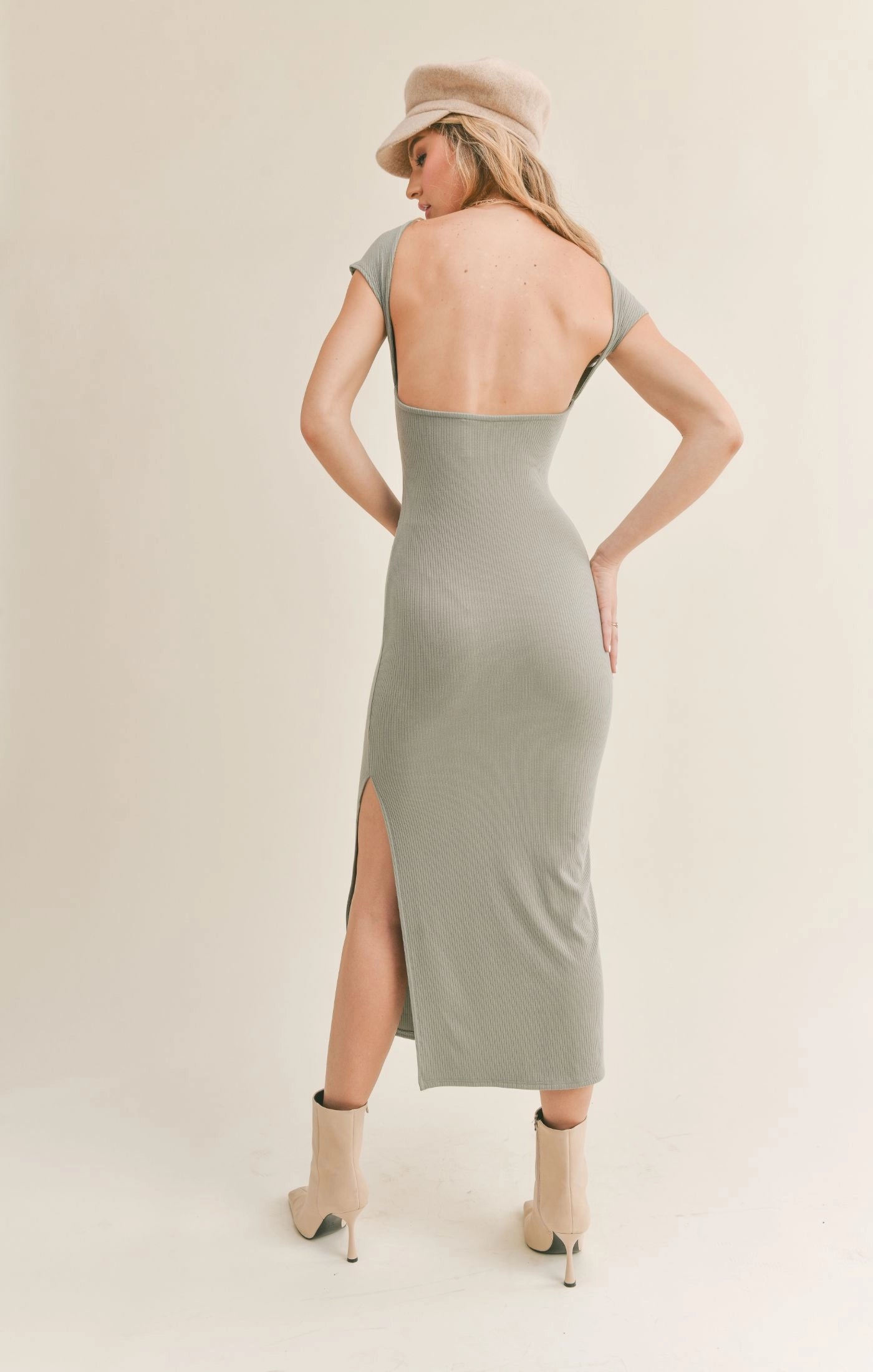 Sage the Label She's Effortless Open Back Midi Dress