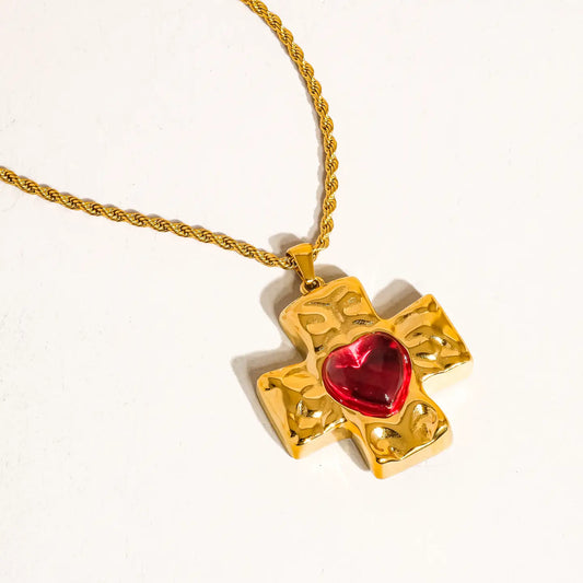 Homer 18K Red Cross Necklace
