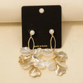 Metallic and Pearly Petal Charms Dangle Earrings
