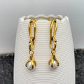 Paw Scratch Pearl 18K Gold Plated S.Steel Earrings