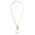 Zenzii Chain & Pearl Pendant Necklace