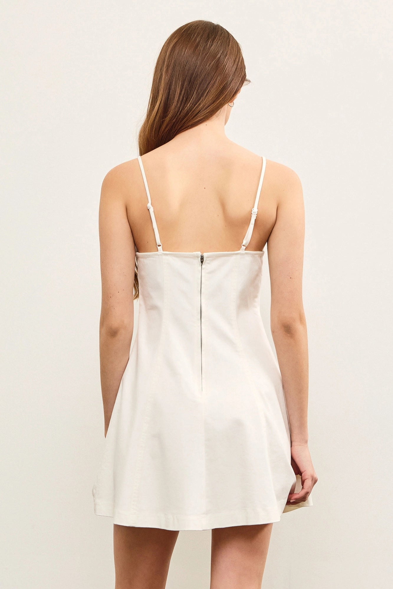 Sweetheart Neck A Line Denim Cami Dress