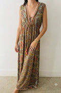 OOAK Vintage Silk Boho Maxi Dress