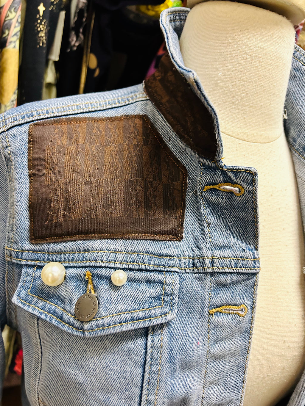 OOAK YSL Scarf Denim Jacket