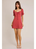 Short Sleeve Mini Dress in Polka Dot